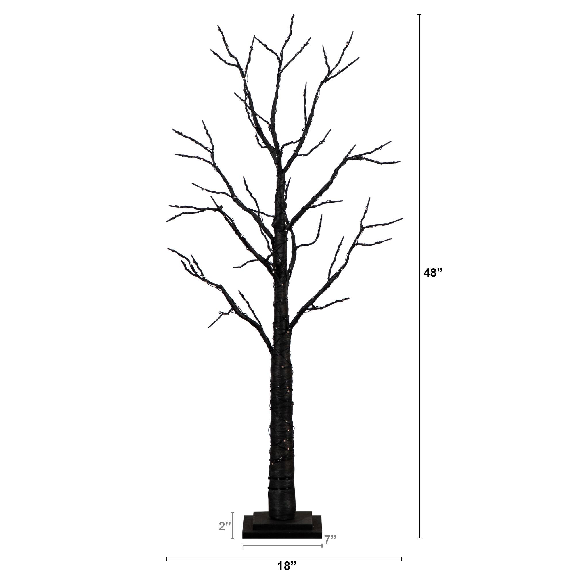 4ft. Pre-Lit LED Black Twig Artificial Halloween Tree